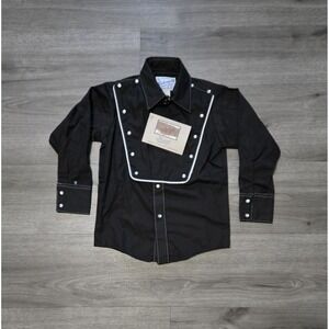 Vintage Tru-West Rockmount Youth Pearl Snap Shirt Western Rodeo Ranch Wear 8 NWT